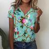 Fashion Sunflower Floral 3D Print T Shirt Summer Women V-Neck T-shirts Harajuku Streetwear Y2k Tees Top Woman Clothing Shirt