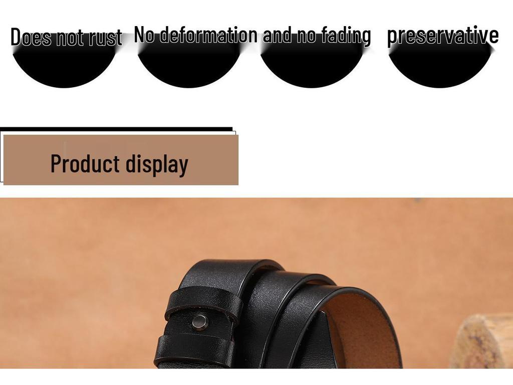 Men's Genuine Leather Casual Belt with Pin Buckle - Full Cowhide Waistband