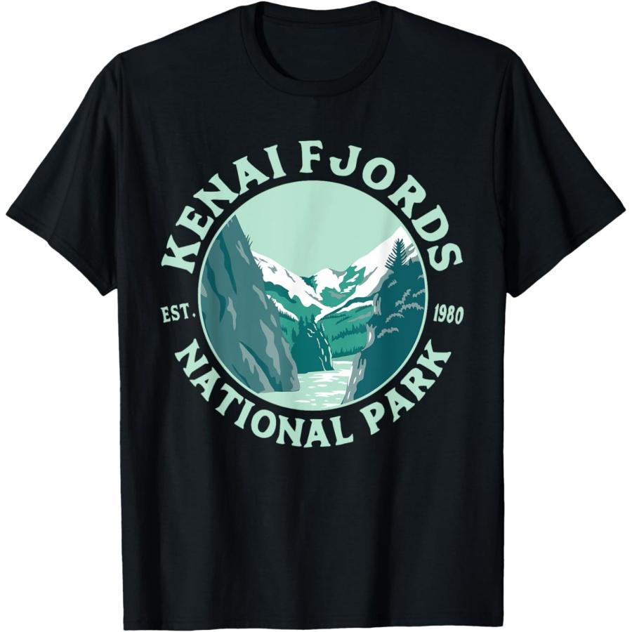 

Vintage Kenai Fjords National Park AK Alaska Hiking Camping T-Shirt XXXXXL чорний