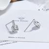 Personalized Design Sense of Valentine's Day To Send A Girlfriend Gift Earrings Fashion Temperament Elegant Light Luxury Wind Square Zirconia Earrings