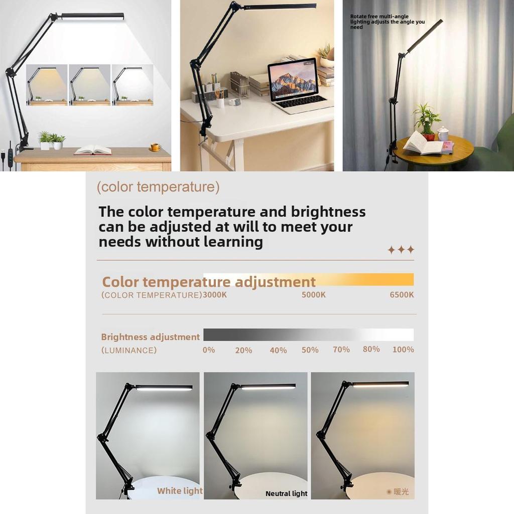 Folding Led Clamp Lamp With High Cri For Study Reading And Desk Tasks