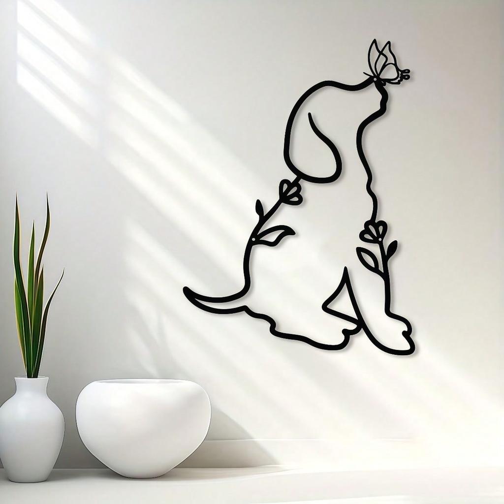 Metal Dog Wall Art Sculpture Rust Resistant Gift for Pet Lovers