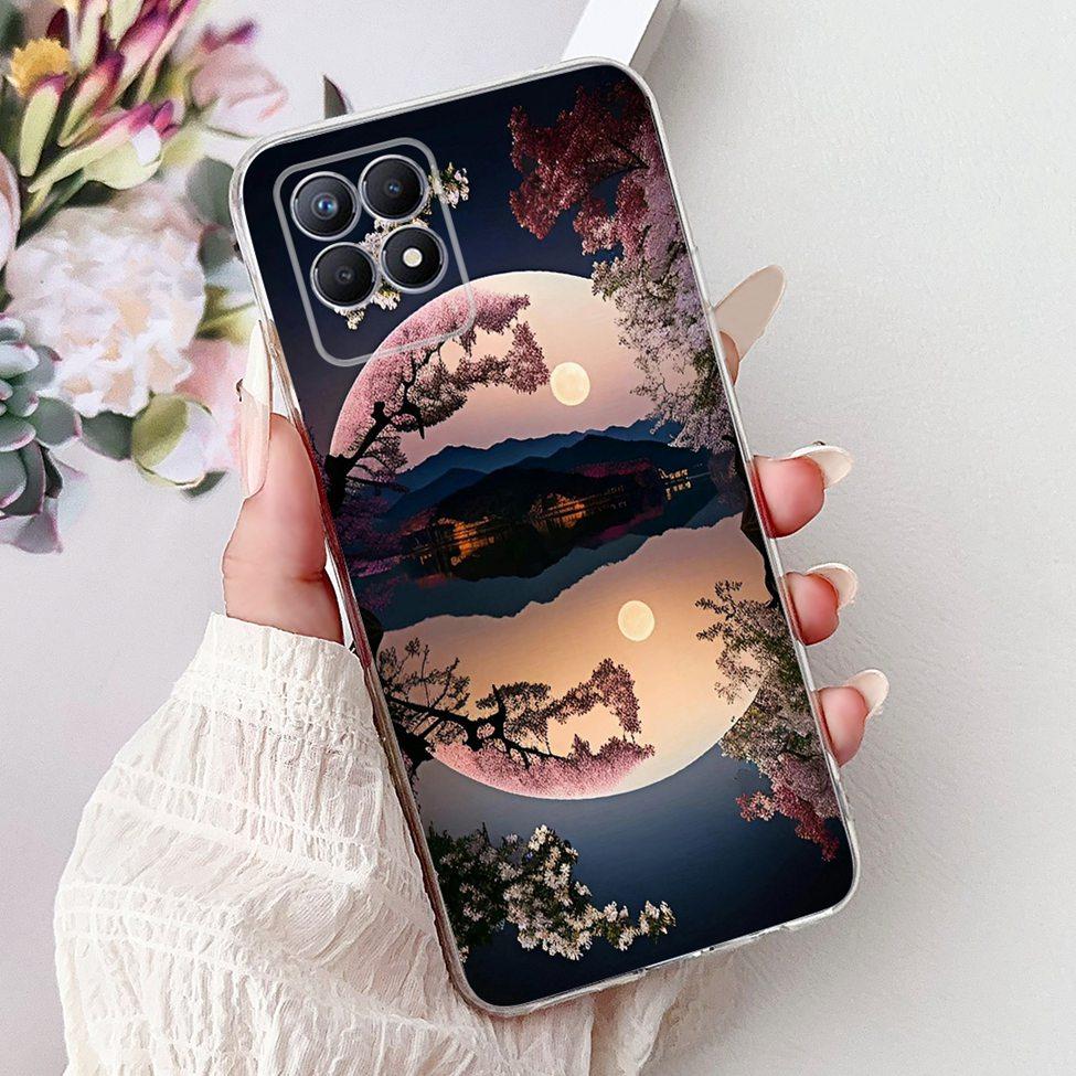 Clear Cover For Realme 8i Case RMX3151 Luxury Butterfly Love Flowers Cool Painted Phone Case For Realme Narzo 50 RMX3286 Cover