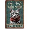 Retro Metall Blechschild Mehr Espresso Weniger Depresso Poster Trinkposter Kaffee Liebhaber Geschenk Lustige Schwarze Katze Wandkunst