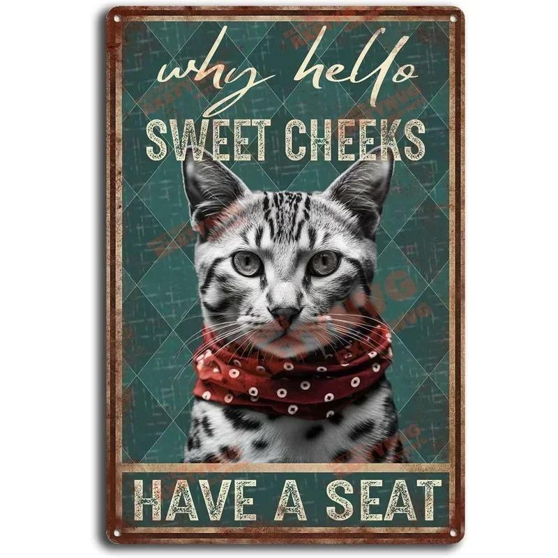 Retro Metall Blechschild Mehr Espresso Weniger Depresso Poster Trinkposter Kaffee Liebhaber Geschenk Lustige Schwarze Katze Wandkunst