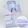 Men's Plaid Spread Collar Wrinkle-Free Long Sleeve Button-Down Shirt, 100% Cotton Regular Fit Business Casual Formal Office Wear