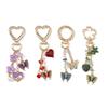 Zinc Zinc Alloy Enamel Butterfly Keychain DIY Heart Key Ring Lovely Bag Charm  Car Keyring