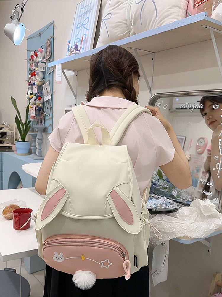 Adorable Large Capacity Rabbit Anime Backpack for High School Girls