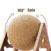 Triangle Wooden Cat Toy with Natural Sisal Rope Ball Durable Interactive Scratching and Playing Station for Cats