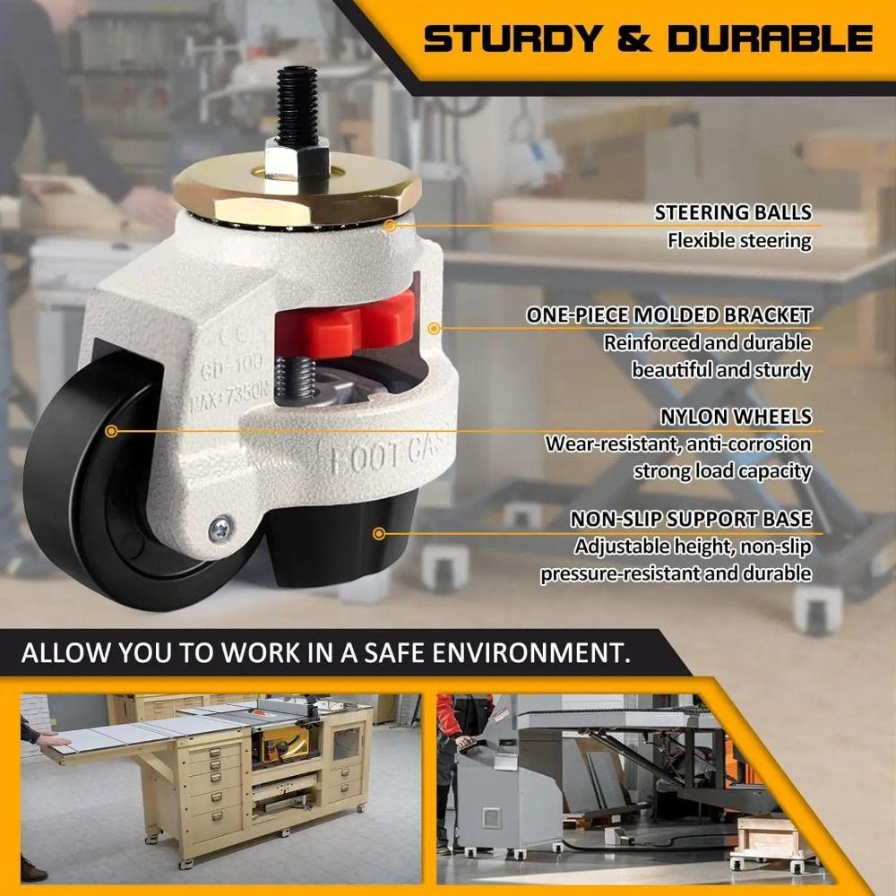 1Pcs 40S/60S/80S Leveling Caster Wheels with Lock Machinery Caster Durable Furniture Machine Feet