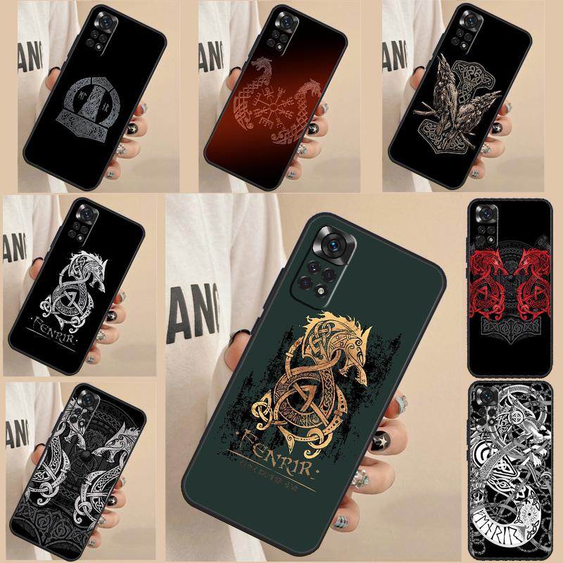 Fenrir Wolf Nordic Runes Case For Xiaomi Redmi 12 12C 9A 9C 10A 10C Redmi Note 12 11 10 8 9 Pro Note 12S 11S 9S 10S