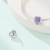 S925 Silver DIY Bracelet Beads Charms Iris Pansy Four Leaf Clover Pendant for Jewelry Making Handmade