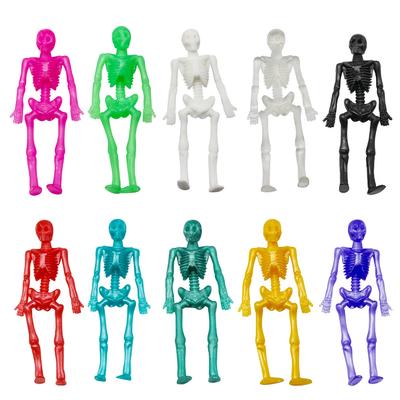 Tpr Soft Rubber Elastic Telescopic Little Zombie Skeleton Man Halloween Trick Funny Toy