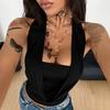 European And American Y2K Chain Swing Neckline Suspender Vest, Fake Two-Piece Spice Girls Style Summer Streetwear Top