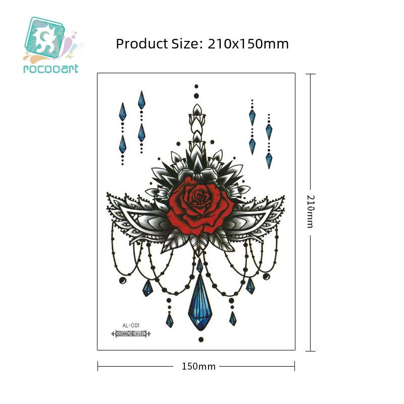 Naklejka tatuażowa wodoodporna Rekalong Goddess Floral na ramię i klatkę piersiową