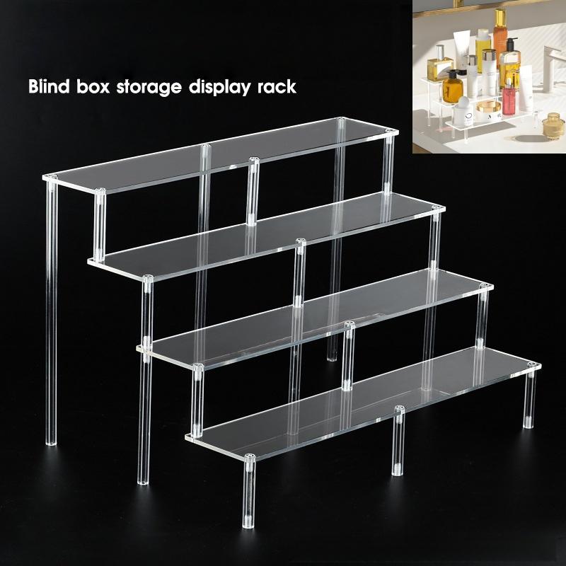 1 Ensemble d'Étagères de Rangement Boîtes Aveugles Trapézoïdales 20 cm 1-4 Couches Présentoir Acrylique Pour Cupcake Parfum Poupée Présentoir Durable