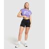 Gymshark Top Crop Grafic din Plasă Record Violet B4b1l Pb56
