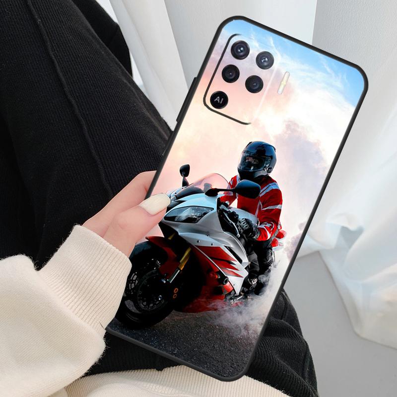 Motorcycle Motorbike Case For Oppo A17 A57 A77 A40 A78 A54 A74 A94 A76 A16 A96 A18 A60 A80 A38 A58 A98 A15 A5 Pro