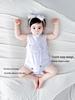 7A Antibacterial Summer Baby Sleeveless Cotton Romper - Infant Diaper Cover Bodysuit with Tagless Design, Ideal for Air Conditioning