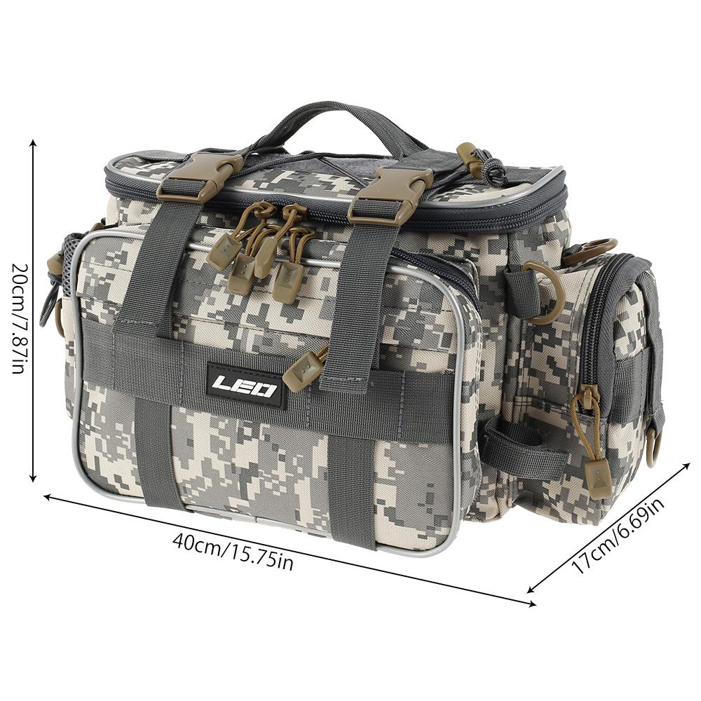 Fishing Tackle Bag Waist Pack Oxford Cloth Waterproof Fishing Tackle Storage Bag Shoulder Bag Outdoor Camping Crossbody Bag