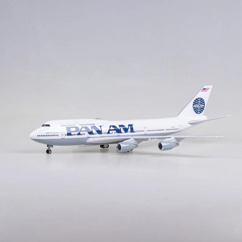 Diecast Resin Plane 1/150 Scale 47cm Airplane 747 B747 Aircraft PAN AM Airline Model W Light and Wheel For Bathroom Accessories
