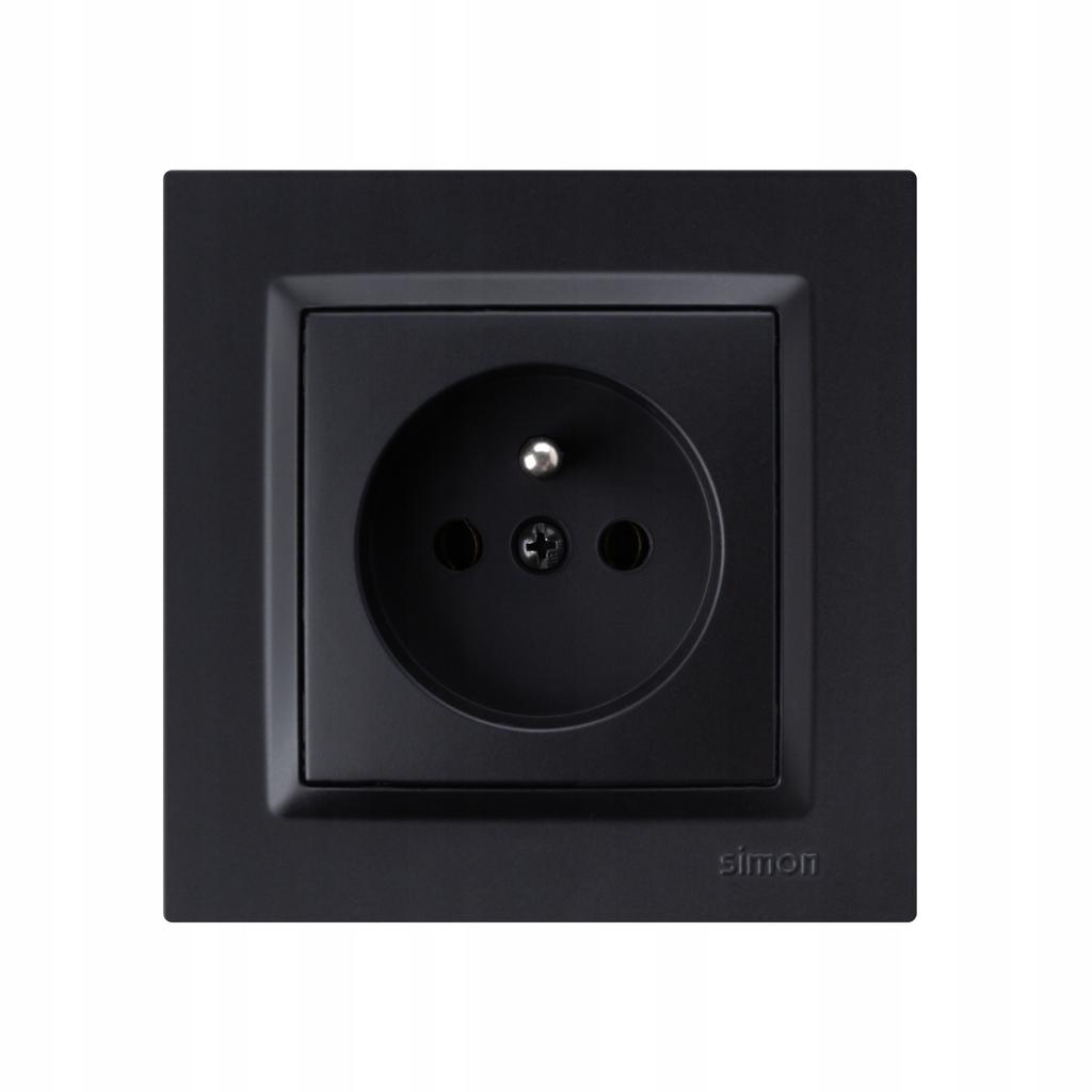 Simon 10 Single Frame 1-Gang Matte Black Cr1/49 Kontakt-Simon 1 Pc