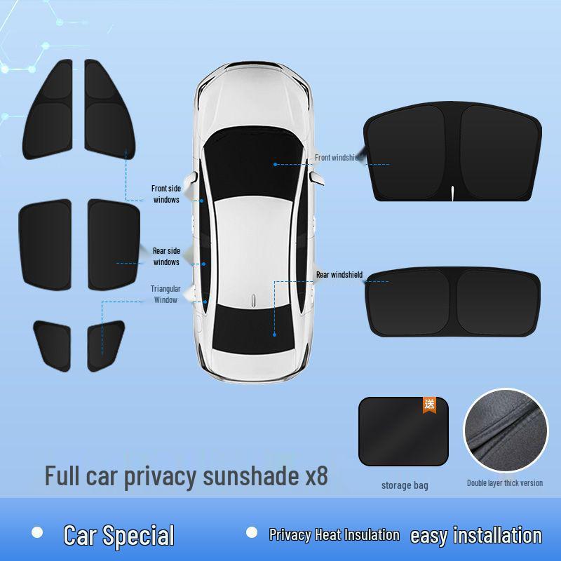 Tesla Model/Y Six-Seater Front Windshield Sunshade & Privacy Blackout