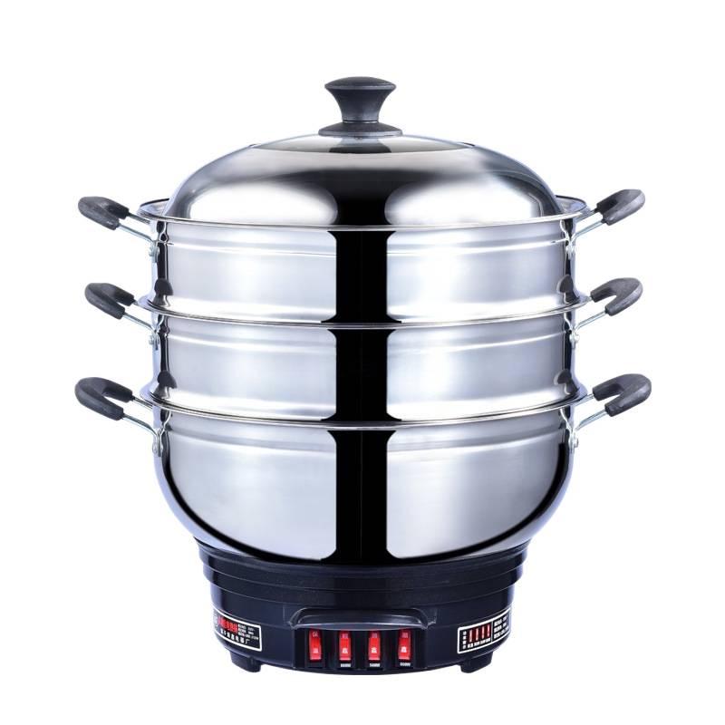 Multifunctional Electric Hot Pot & Wok – Large Capacity Stainless Steel for Stir-Fry, Steaming, Boiling, Stewing