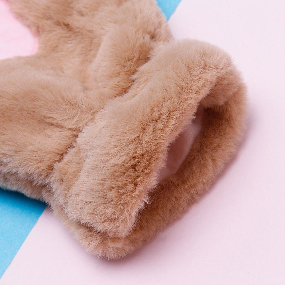 Fluffy Full Finger Windproof Autumn Winter Paw Mittens Cat Claw Gloves Anime Cosplay Gloves Plush