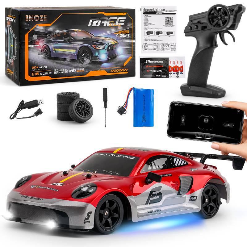 1:14 Scale RC High-Speed Drift GTR Sports Car - 4WD, Lights, Remote Controlled Racing Toy for Boys