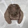 New cotton clothes women's fashion collar winter foreign style women's coat women's feather anti-warm fox hair short