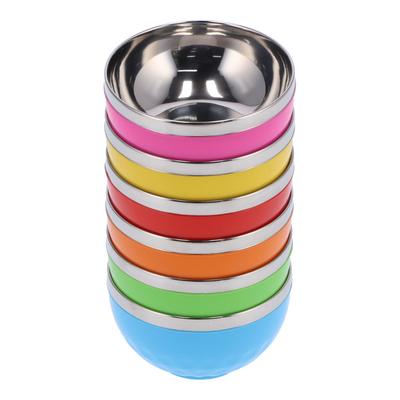 6-delige set Kleur RVS Kom Hitte-isolatie Salade Noodle Kom voor Thuiskeuken(15cm L )