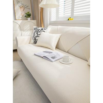 Cotton and Linen Sofa Cushions for All Seasons, Non-slip Cushions, Simple Off-white Sofa Cover, Backrest
