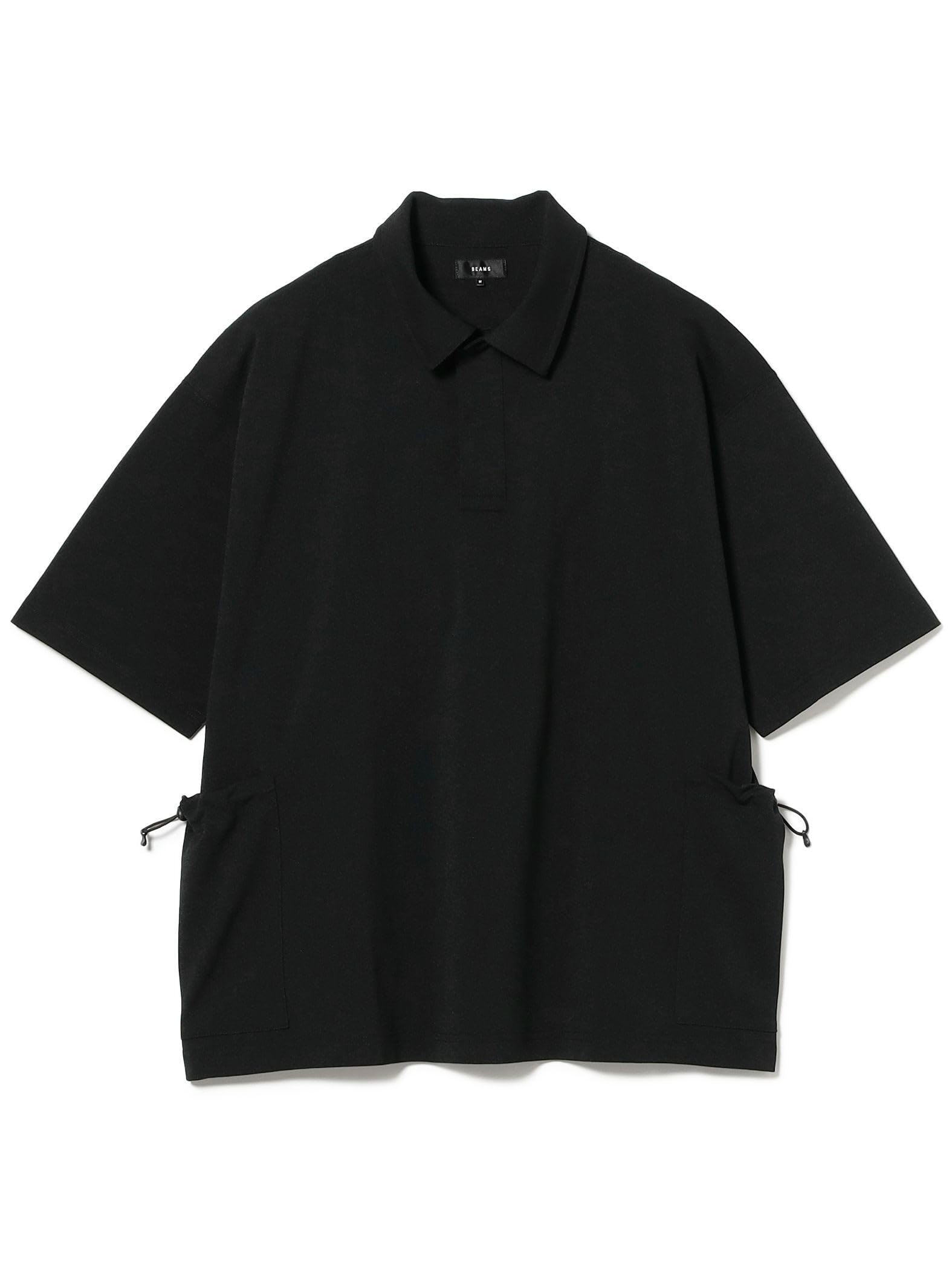 

Мужская футболка-поло Beams с коротким рукавом и боковым карманом, черная, размер S