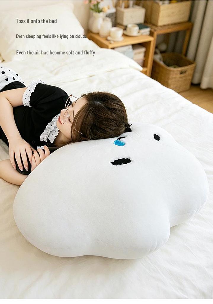 Cloud Plush Backrest Pillow for Girls – Soft Dormitory Sofa Cushion & Lumbar Support