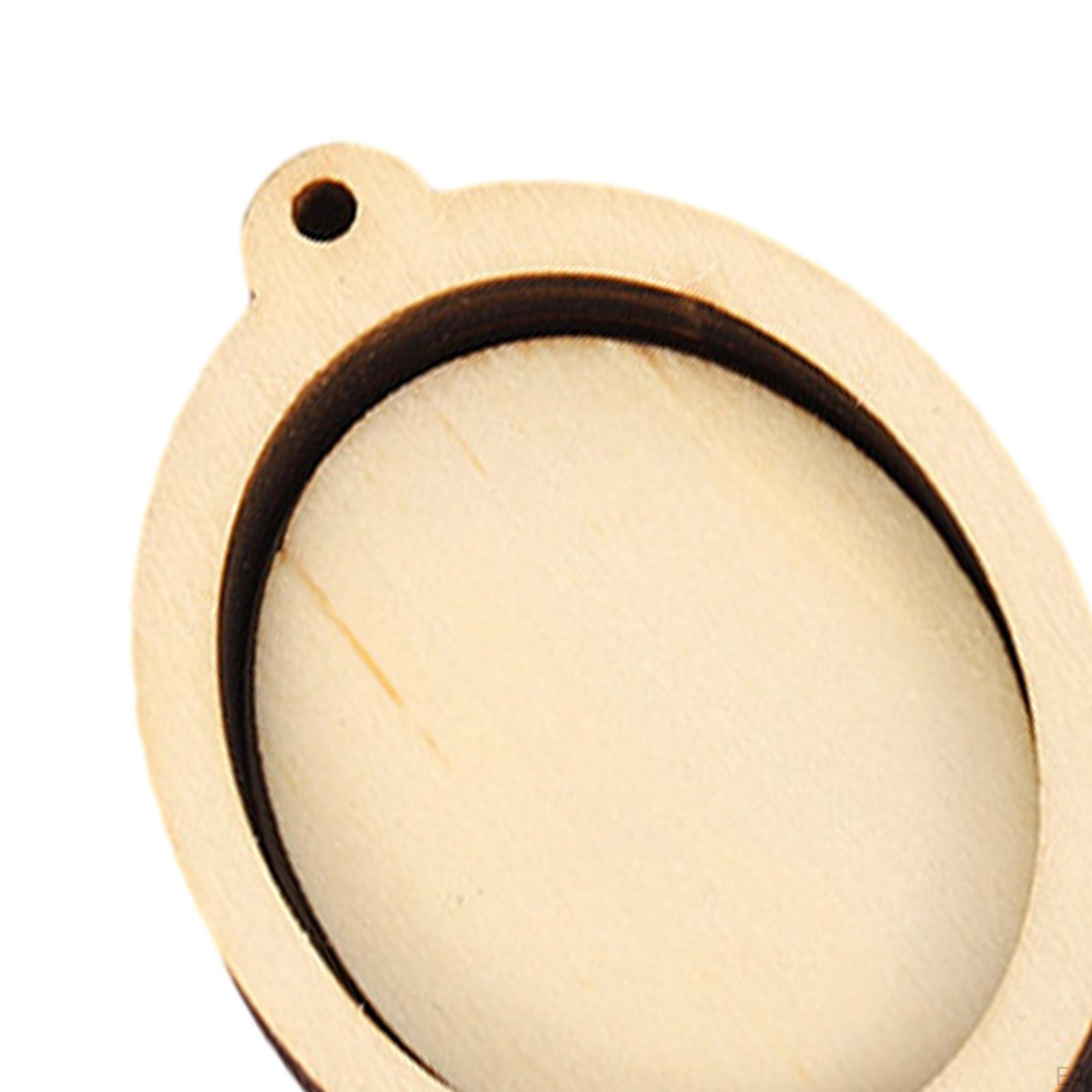 10 шт. Мини-пяльцы для вышивания Рамки Деревянный дисплей для подвесок-шармов Round — фото 5