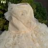 Chic Plush White Rose Pet Wedding Dress, Long Train Outfit, Pet Dog Cat Supplies Choice for Small Dog Birthday Photography