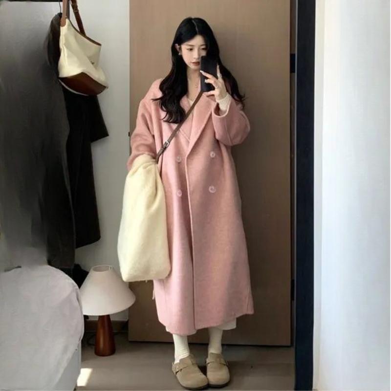 Korean-Style Woolen Outer Wear for Women Autumn Winter High-Quality Thickened Versatile High-End Woolen Coat