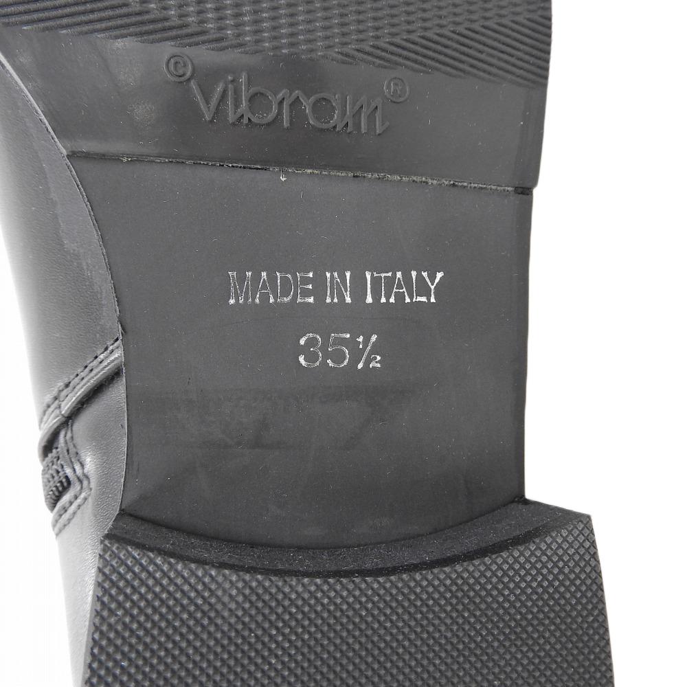 Luca Grossi Women's black leather low-heel ankle boots, size 35 1/2 shoes 35.5 blackUsed