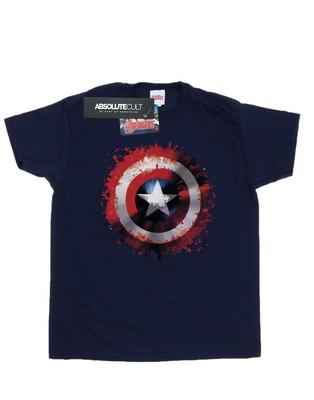 Womens/Ladies Avengers Captain America Art Shield Cotton Boyfriend T-Shirt