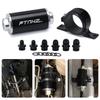 ID:58MM Universal Fuel Filter with Bracket with 2pcs AN6/AN8/AN10 Adaptor Fittings with 100micron Steel Element PQY5573+LS2511