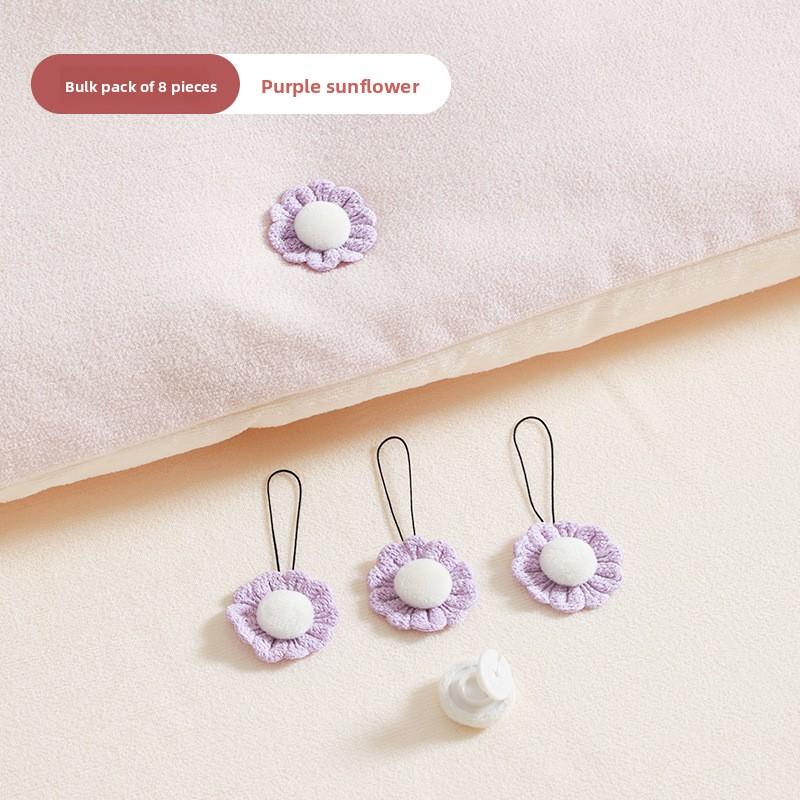 

8Pcs/set Sunflower needle-free quilt holder, bed sheet fixing clip, cute quilt cover non-slip fixing buckle