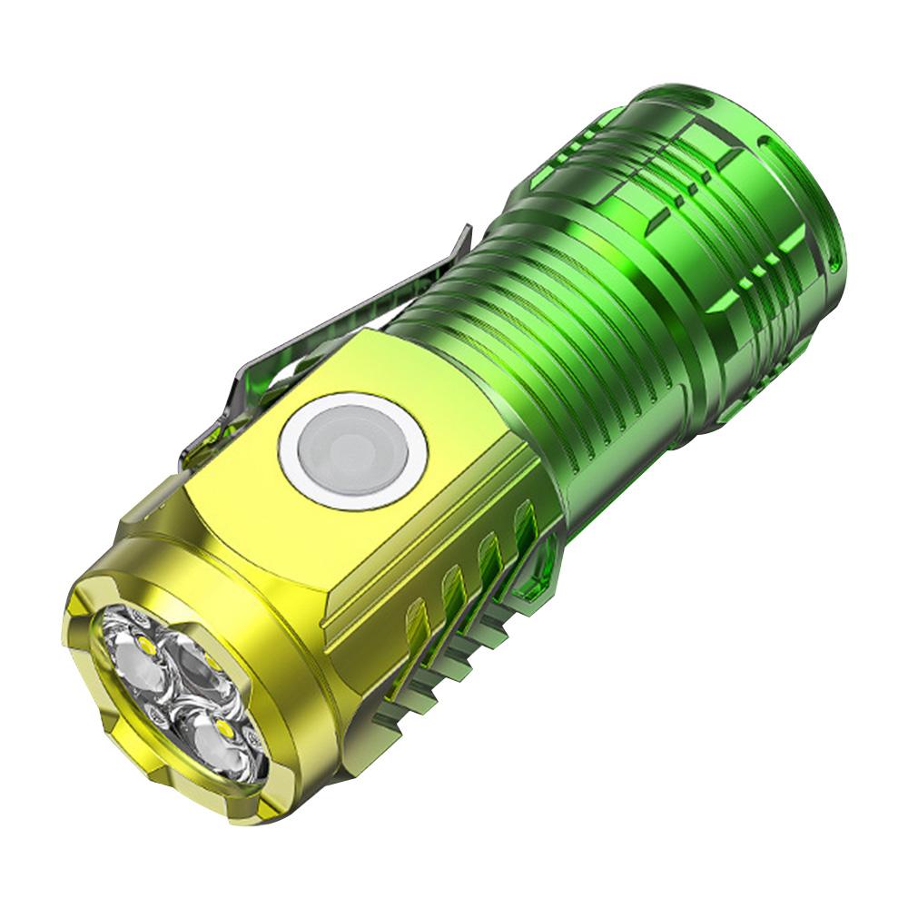 Powerful Pocket Flashlight LED Waterproof 5 Gear Portable Camping Flashlight USB Charging Outdoor Hand Torch for Camping Fishing