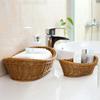 2025 New Kitchen Organizer Wicker Woven Basket Oval Bread Tray Holding Basket For Food Fruit Cosmetic Storage Tabletop Bathroom