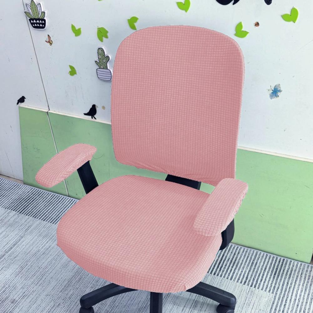 Stretchable Fabric Office Chair Covers Breathable Easy to Clean Chair Slipcover Anti-Wrinkle Backrest Armrest Cover