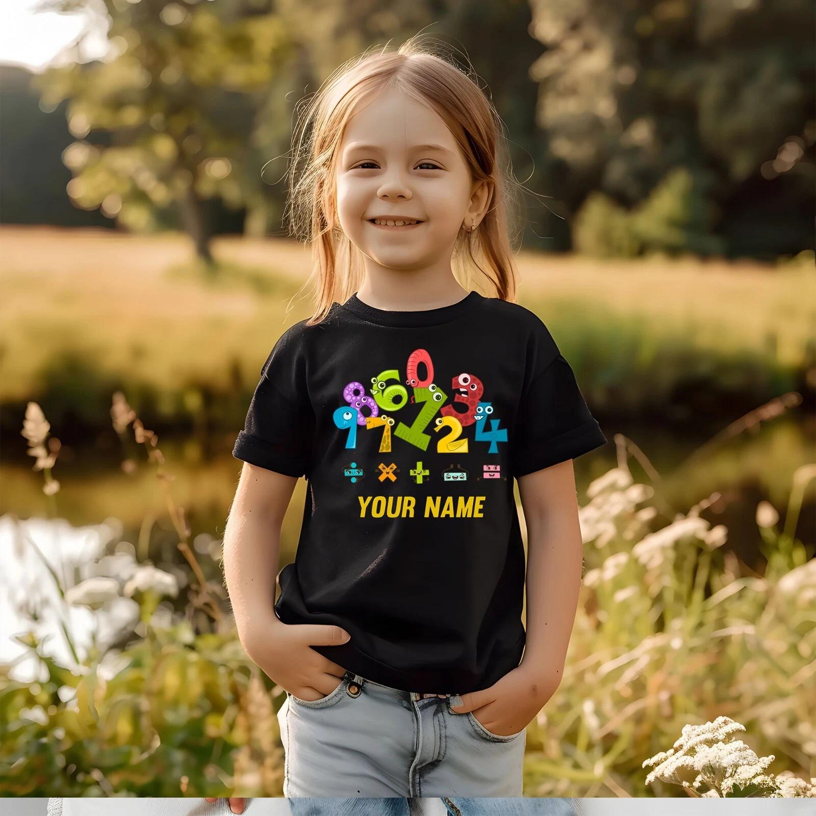 Personalised Number Day Idea T Shirt Short Sleeve Printed Funny Number Kids Top 2XL