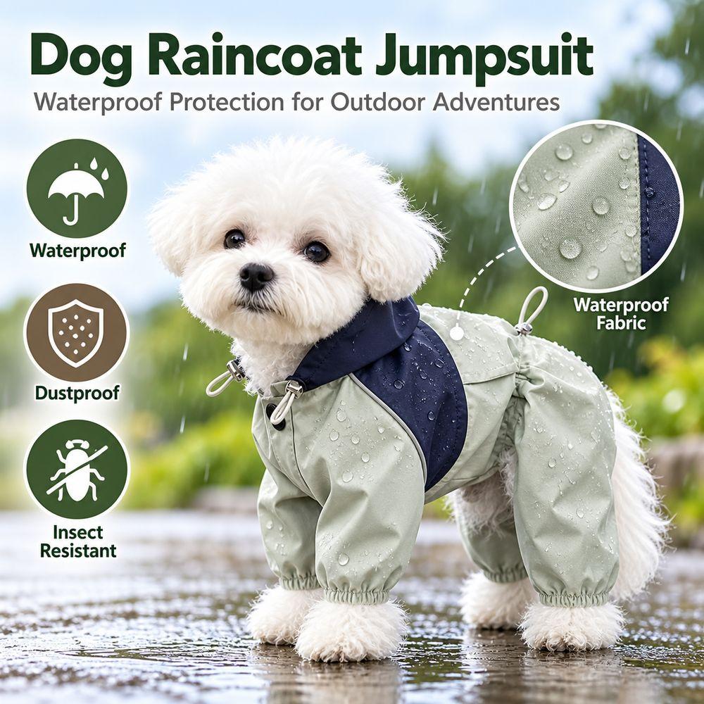 Wear-resistant Dog Raincoat Waterproof Dog Protective Suit New Pet Clothing  for Small Dogs