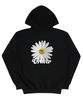 [Unisex] White Daisy Flower Smile Hoodie_Black