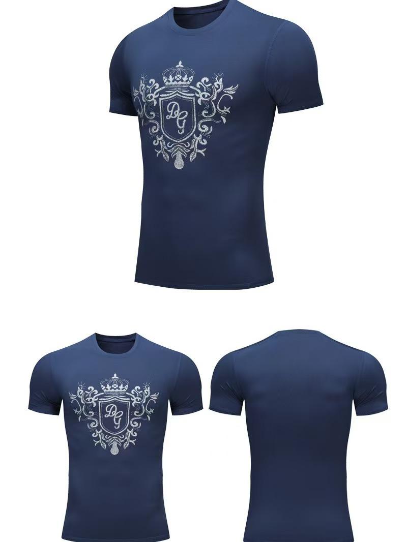 

Мужской спортивный костюм для тренировок: Высокоэластичная, дышащая, быстросохнущая футболка для бега, занятий спортом на открытом воздухе и баскетболом. XXL королевский синий