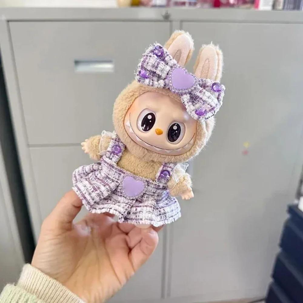 Cute Labubu Doll Clothes Outfit Accessories Classic Dress Set for 17CM V2 Mini Dolls Clothing Girl Kid Gift Labubu Ropa